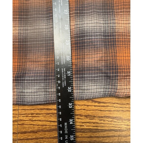 Red Head Brand‎ Co. Long Sleeve Mens Large Orange Grey Flannel Button Up Shirt - Picture 15 of 16